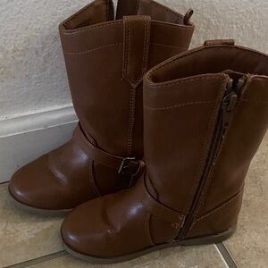 Old Navy Brown Girls' Mid-Calf Zip Riding Boots